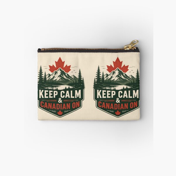 Item preview, Keep Calm and Canadian On Mountain Badge 1 designed and sold by Sybille-Yates.