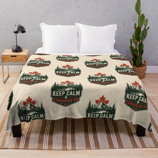 Item preview, Keep Calm and Canadian On Mountain Badge 1 designed and sold by Sybille-Yates.