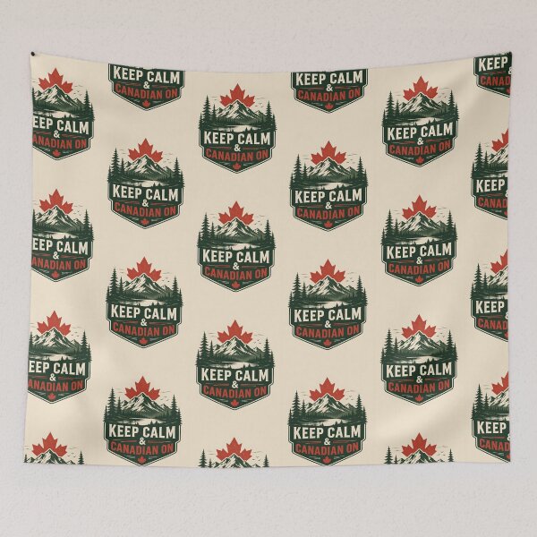 Item preview, Keep Calm and Canadian On Mountain Badge 1 designed and sold by Sybille-Yates.