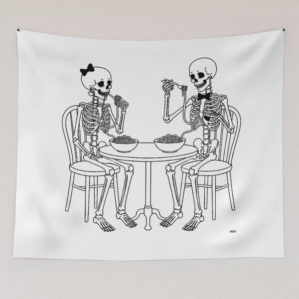 Item preview, Skeleton Couple Ramen Date  designed and sold by Qenlo.