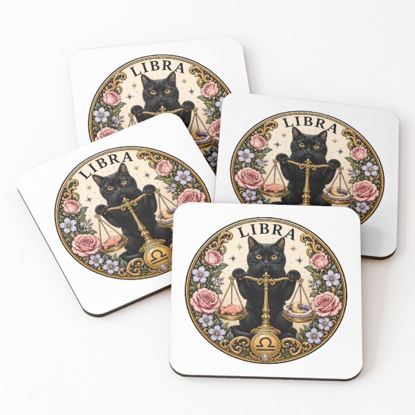 Item preview, Libra Black Cat Celestial Zodiac Scales designed and sold by Old's Cool Cat Studio.