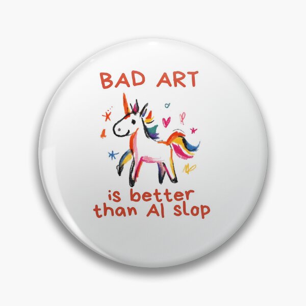 Item preview, Bad Art Is Better Than AI Slop Unicorn Shirt designed and sold by Jessartsao.