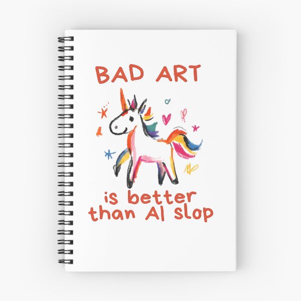 Item preview, Bad Art Is Better Than AI Slop Unicorn Shirt designed and sold by Jessartsao.