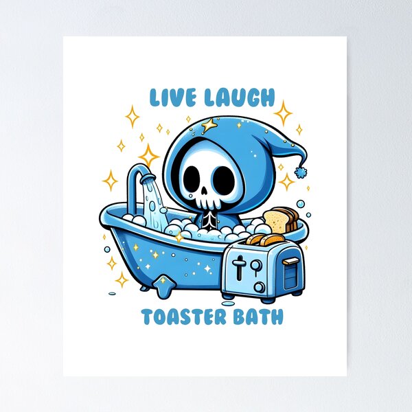 Item preview, Live Laugh Toaster Bath – Dark Humor Skeleton Art designed and sold by Zebaiche.