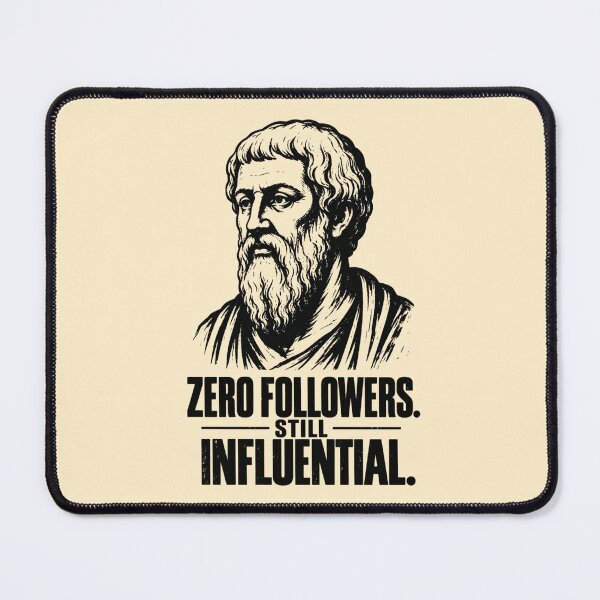 Item preview, Zero Followers. Still Influential. Vintage Greek Philosopher Art & Philosophy Humor. (Plato Meme Collection). designed and sold by SaraSumi.