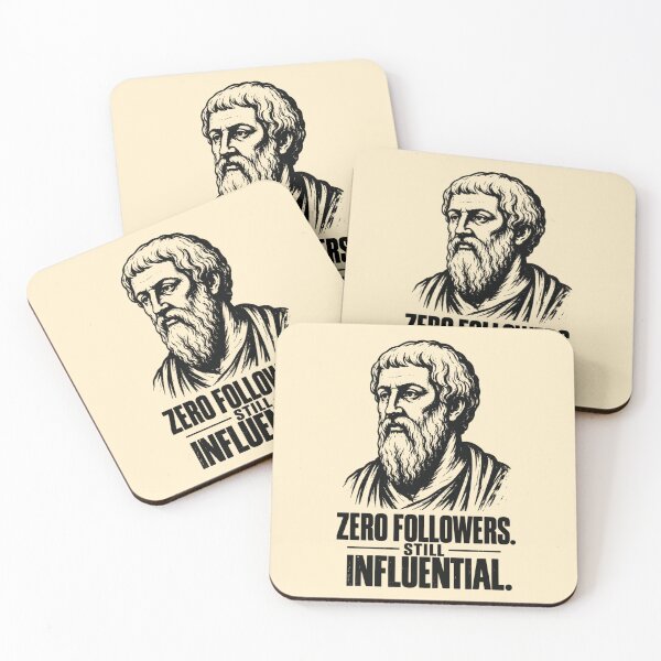 Item preview, Zero Followers. Still Influential. Vintage Greek Philosopher Art & Philosophy Humor. (Plato Meme Collection). designed and sold by SaraSumi.