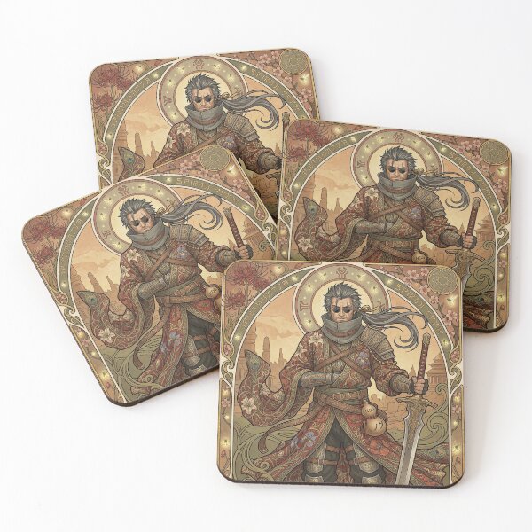 Item preview, Auron in the style of Alphonse Mucha designed and sold by Solace Sparkles.