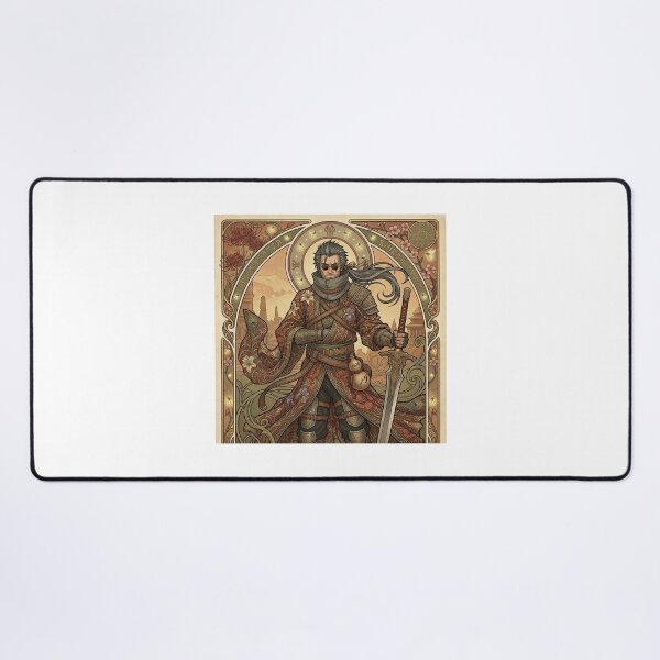 Item preview, Auron in the style of Alphonse Mucha designed and sold by Solace Sparkles.