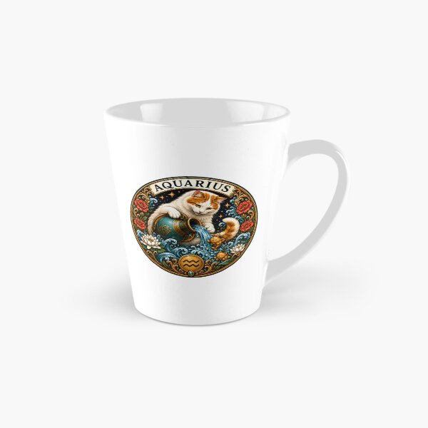 Aperçu de l'œuvre Aquarius Cat Celestial Zodiac Water Bearer créée et vendue par Old's Cool Cat Studio.