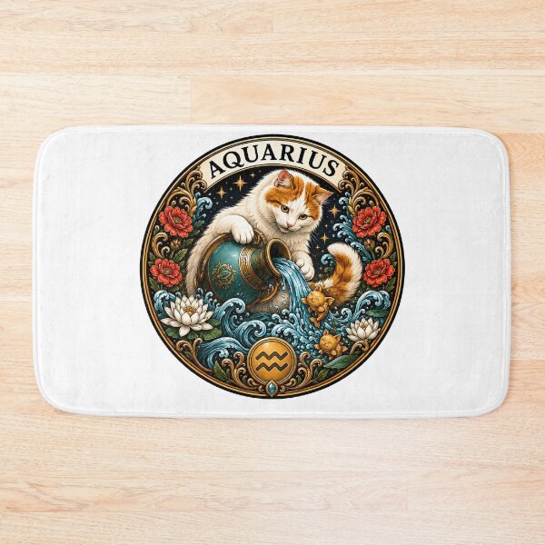 Item preview, Aquarius Cat Celestial Zodiac Water Bearer designed and sold by Old's Cool Cat Studio.