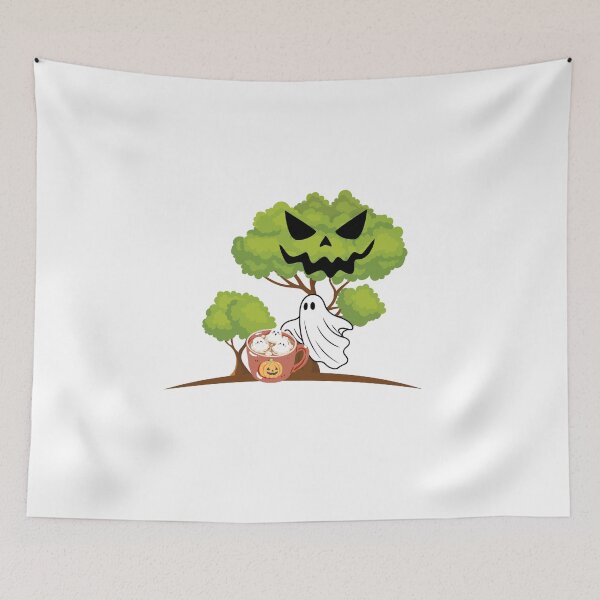 Item preview, Cute Halloween Pumpkin Tree Ghost Coffee Cup – Spooky Autumn Halloween Design designed and sold by Palette _Vibes.