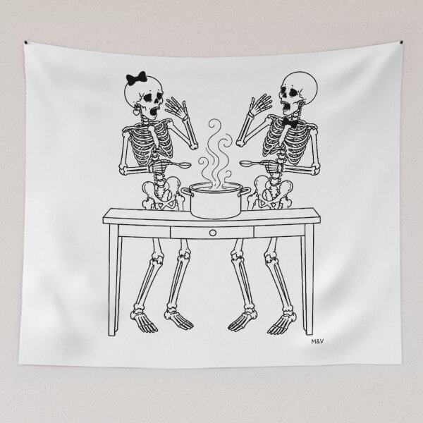 Item preview, Skeleton Couple Cooking Together designed and sold by Qenlo.