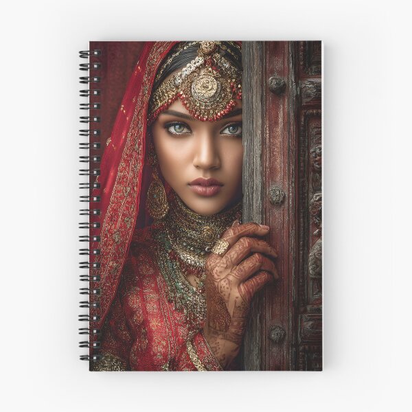 Item preview, Traditional Indian Bride in Ornate Jewelry and Attire designed and sold by Artessie.
