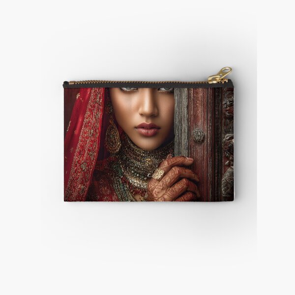Item preview, Traditional Indian Bride in Ornate Jewelry and Attire designed and sold by Artessie.