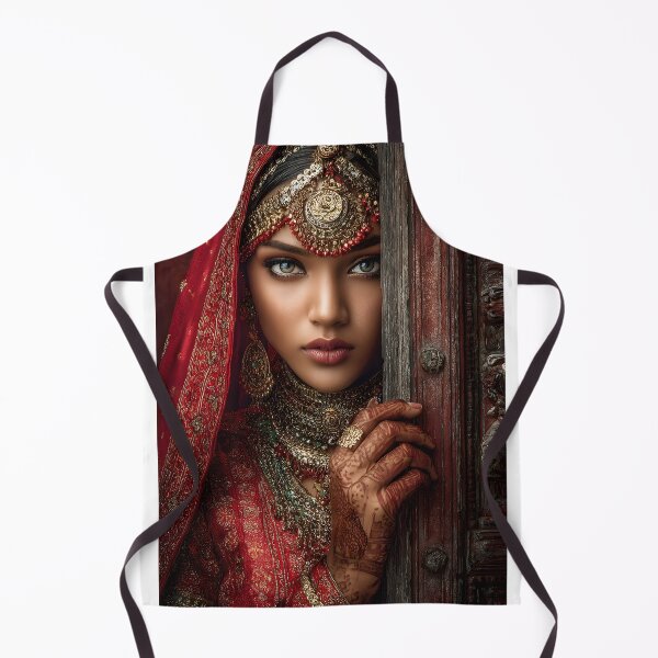 Item preview, Traditional Indian Bride in Ornate Jewelry and Attire designed and sold by Artessie.