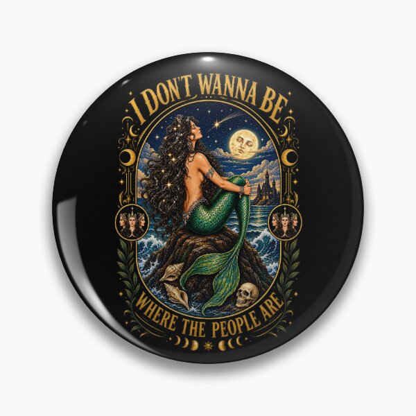 Item preview, I Don't Wanna Be Where The People Are Dark Mermaid Vintage designed and sold by Witchfoundart.