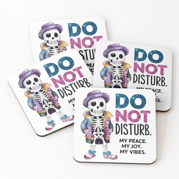 Item preview, Do Not Disturb My Peace – Colorful Skeleton Vibes Art designed and sold by Zebaiche.