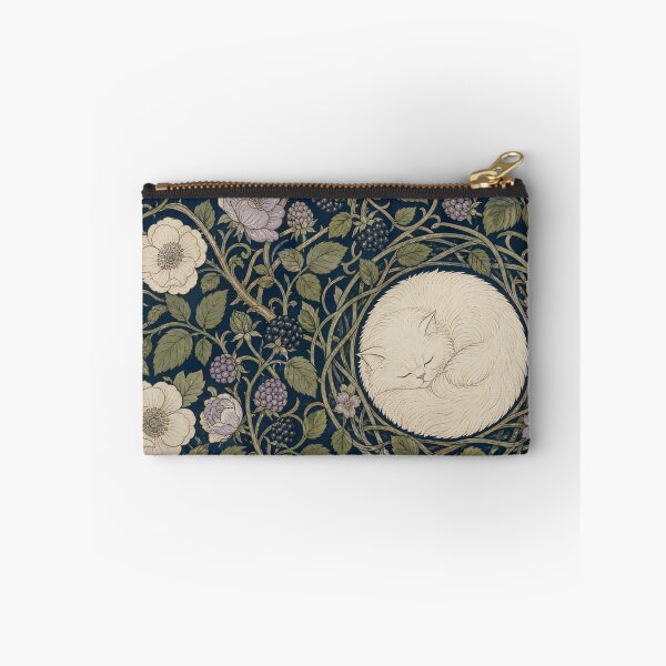 Item preview, William Morris Sleeping Persian Cat Bramble Rose Bower with Berries Vintage Tapestry Pattern HD designed and sold by bard-art.