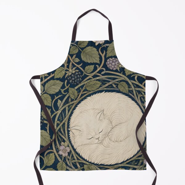 Item preview, William Morris Sleeping Persian Cat Bramble Rose Bower with Berries Vintage Tapestry Pattern HD designed and sold by bard-art.