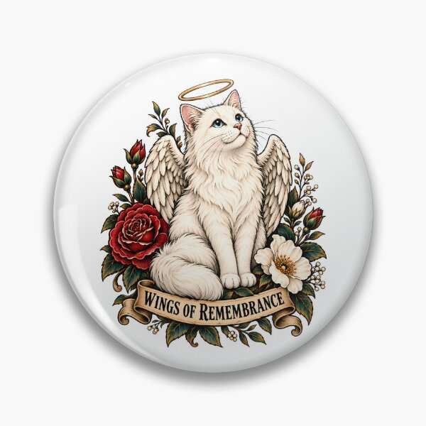 Item preview, Wings Of Remembrance Angel Cat designed and sold by Old's Cool Cat Studio.