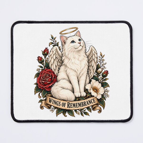 Item preview, Wings Of Remembrance Angel Cat designed and sold by Old's Cool Cat Studio.