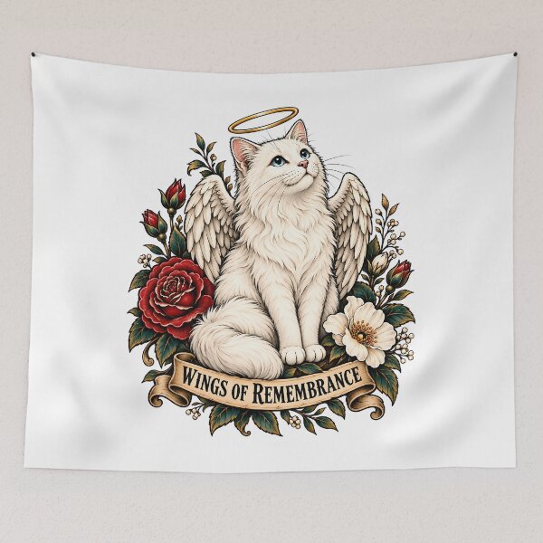 Item preview, Wings Of Remembrance Angel Cat designed and sold by Old's Cool Cat Studio.