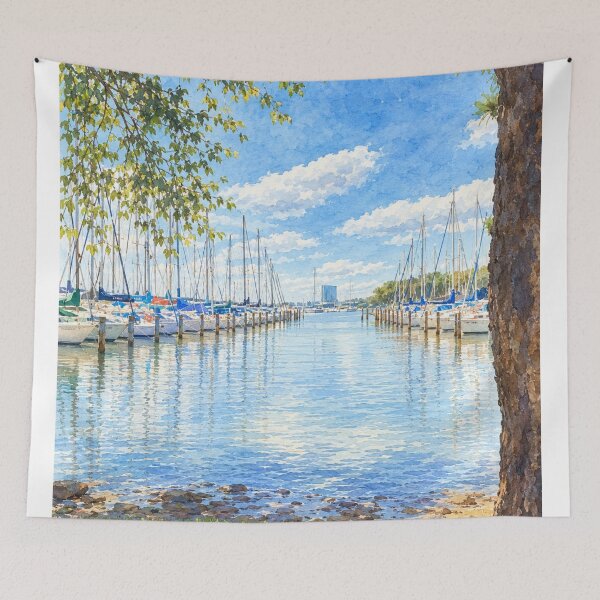 Item preview, Boats in the marina designed and sold by Carol-arts-.