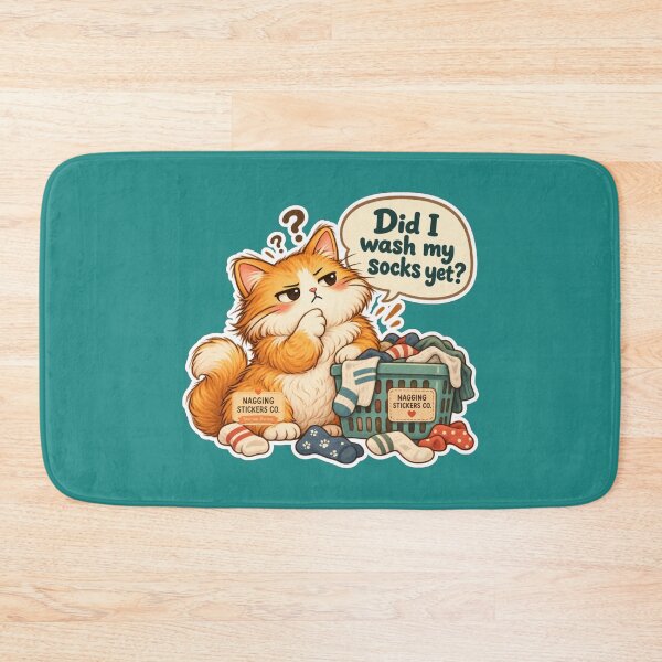 Item preview, NAGGINGCAT3 BY NAGGINGSTICKERSCO. DID I WASH MY SOCKS YET? MUNDANE COLLECTION | GREEN Edition | No.01 designed and sold by LaMaisonOfMY.