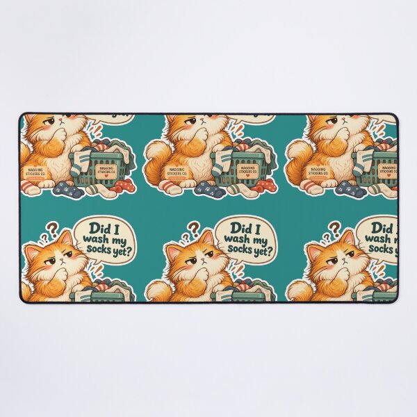 Item preview, NAGGINGCAT3 BY NAGGINGSTICKERSCO. DID I WASH MY SOCKS YET? MUNDANE COLLECTION | GREEN Edition | No.01 designed and sold by LaMaisonOfMY.