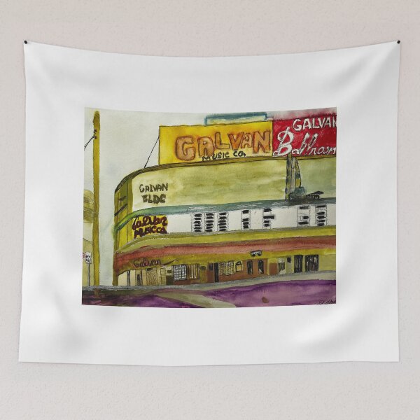 Item preview, Galvan Building Street View Painting designed and sold by BirdandaBrush.