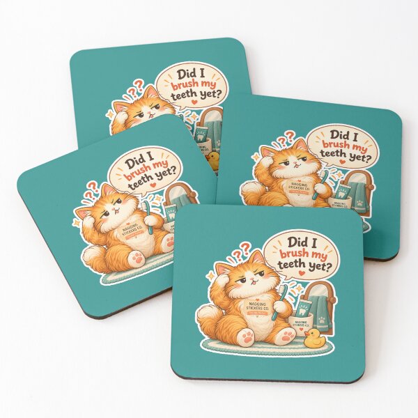 Item preview, NAGGINGCAT3 BY NAGGINGSTICKERSCO. DID I BRUSH MY TEETH YET? MUNDANE COLLECTION | GREEN Edition | No.01 designed and sold by LaMaisonOfMY.