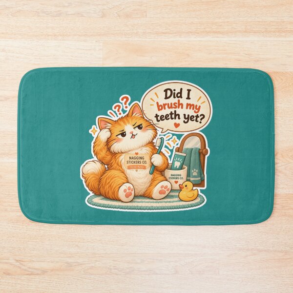 Item preview, NAGGINGCAT3 BY NAGGINGSTICKERSCO. DID I BRUSH MY TEETH YET? MUNDANE COLLECTION | GREEN Edition | No.01 designed and sold by LaMaisonOfMY.