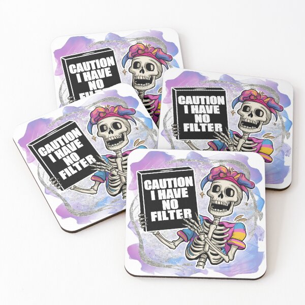Item preview, Caution I Have No Filter – Colorful Skeleton Attitude Art designed and sold by Zebaiche.