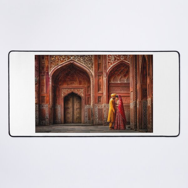 Item preview, Couple Embracing in Majestic Heritage Architecture designed and sold by Artessie.