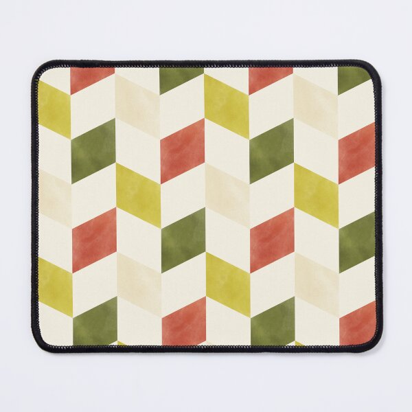 Item preview, Retro Geometric Watercolor Chevrons in Mustard Yellow, Rust and Olive Green designed and sold by QuestingPixel.