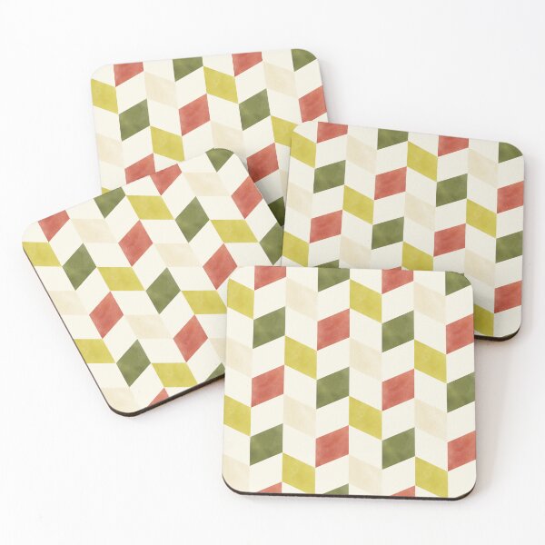 Item preview, Retro Geometric Watercolor Chevrons in Mustard Yellow, Rust and Olive Green designed and sold by QuestingPixel.