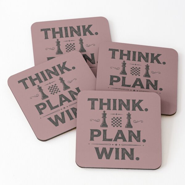 Item preview, Think Plan Win – Vintage Chess Strategy Motivation Design designed and sold by RajDeals.