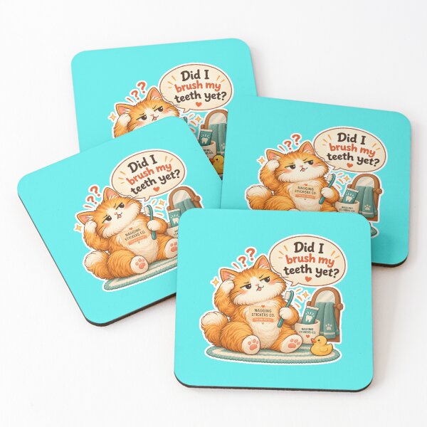 Item preview, NAGGINGCAT3 BY NAGGINGSTICKERSCO. DID I BRUSH MY TEETH YET? MUNDANE COLLECTION | AQUA Edition | No.01 designed and sold by LaMaisonOfMY.