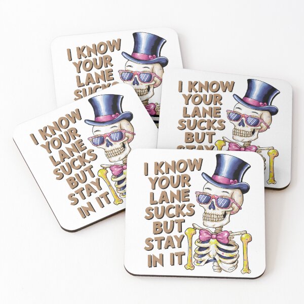 Item preview, Stay In Your Lane – Colorful Skeleton Attitude Art designed and sold by Zebaiche.