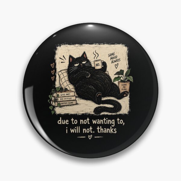 Item preview, Due to Not Wanting To I Will Not, Funny Cat Quote, Sarcastic Cat Humor, Sassy Meme Cat, Relatable Funny Saying, Cat Lover Gift designed and sold by Quiajia.