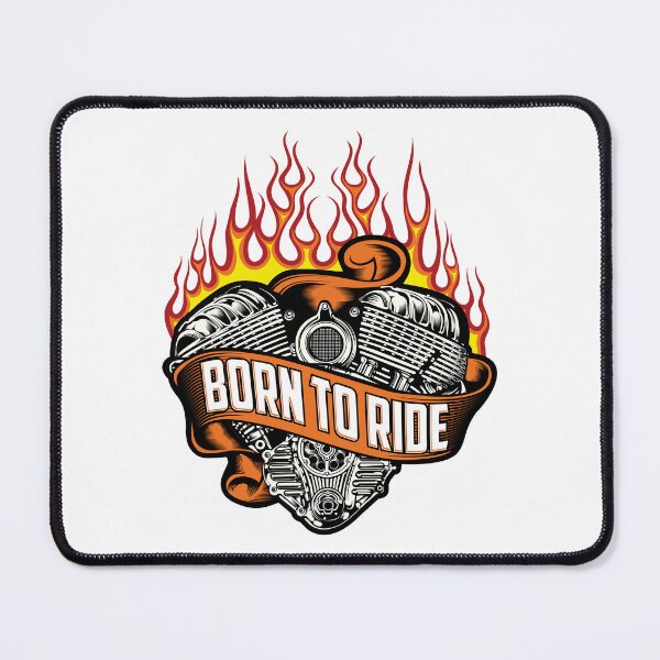 Item preview, Born To Ride Flaming V Twin Engine Vintage Biker designed and sold by heedooppod.
