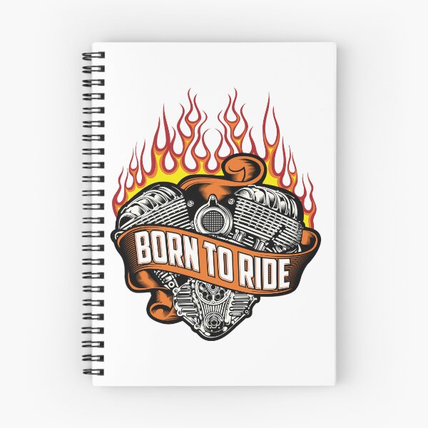 Item preview, Born To Ride Flaming V Twin Engine Vintage Biker designed and sold by heedooppod.