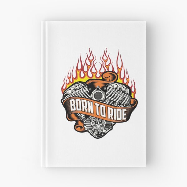 Item preview, Born To Ride Flaming V Twin Engine Vintage Biker designed and sold by heedooppod.