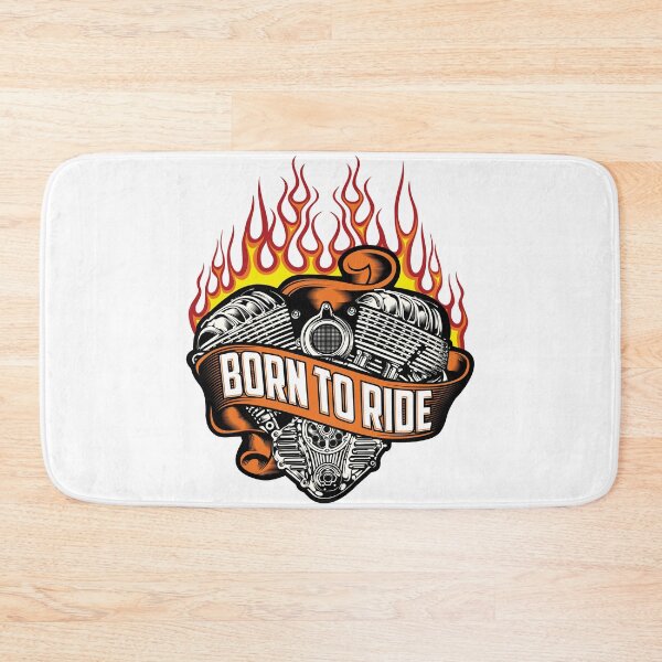 Item preview, Born To Ride Flaming V Twin Engine Vintage Biker designed and sold by heedooppod.
