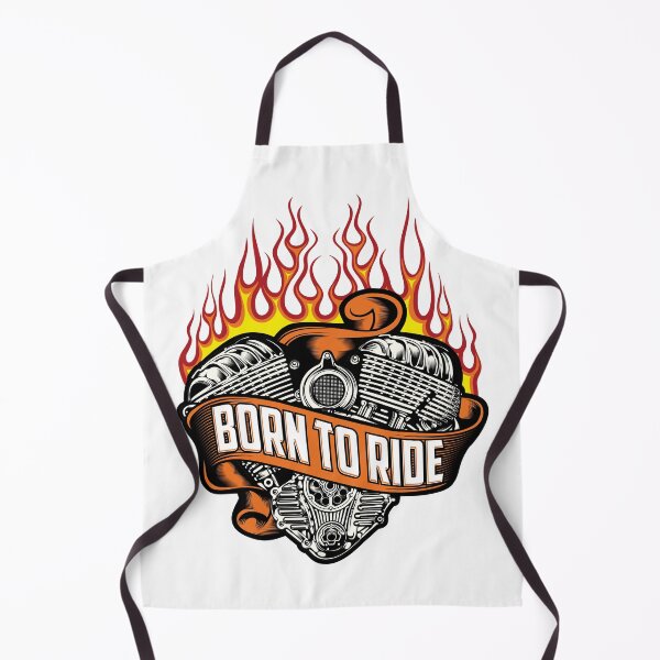 Item preview, Born To Ride Flaming V Twin Engine Vintage Biker designed and sold by heedooppod.