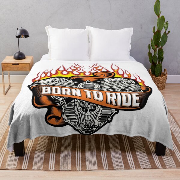 Item preview, Born To Ride Flaming V Twin Engine Vintage Biker designed and sold by heedooppod.
