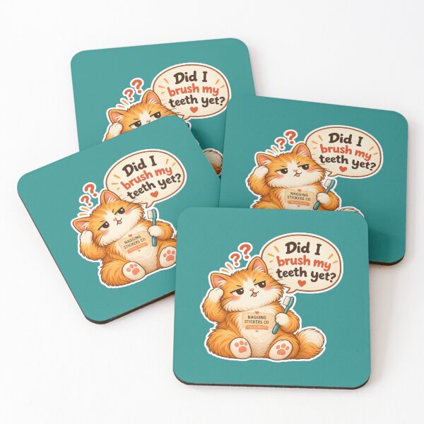 Item preview, NAGGINGCAT3 BY NAGGINGSTICKERSCO. DID I BRUSH MY TEETH YET? MUNDANE COLLECTION | GREEN Edition | No.02 designed and sold by LaMaisonOfMY.