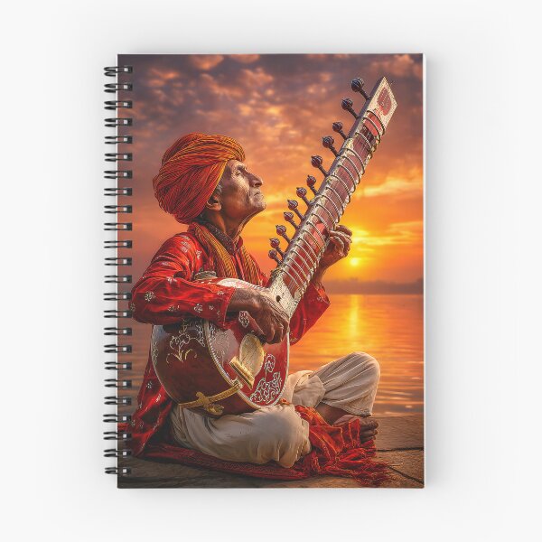 Item preview, Indian Musician Playing Traditional Instrument at Sunset designed and sold by Artessie.