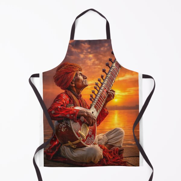 Item preview, Indian Musician Playing Traditional Instrument at Sunset designed and sold by Artessie.
