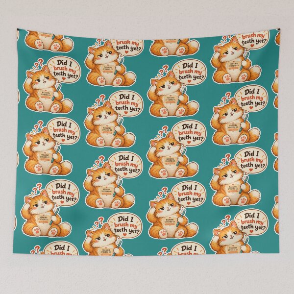 Item preview, NAGGINGCAT3 BY NAGGINGSTICKERSCO. DID I BRUSH MY TEETH YET? MUNDANE COLLECTION | GREEN Edition | No.02 designed and sold by LaMaisonOfMY.